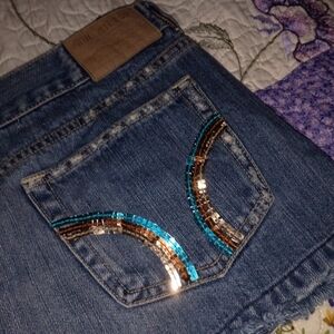 Vintage Y2K HCO Bling Hollister Mini Short Skirt 9 29 Distressed Sequin